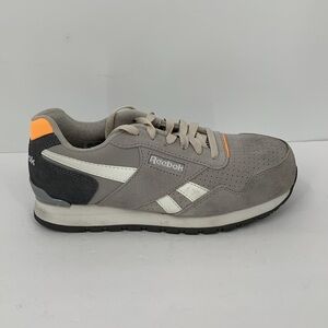 Reebok Harman Work Sneaker shoe gray suede leather composite toe tie women 6.5